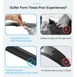 CHAOREN Click Belt for Men 2 Pack - Mens Dress Belt 1 1/4" in Packing Box - Design Belt Meet Almost Any Occasion and Outfit