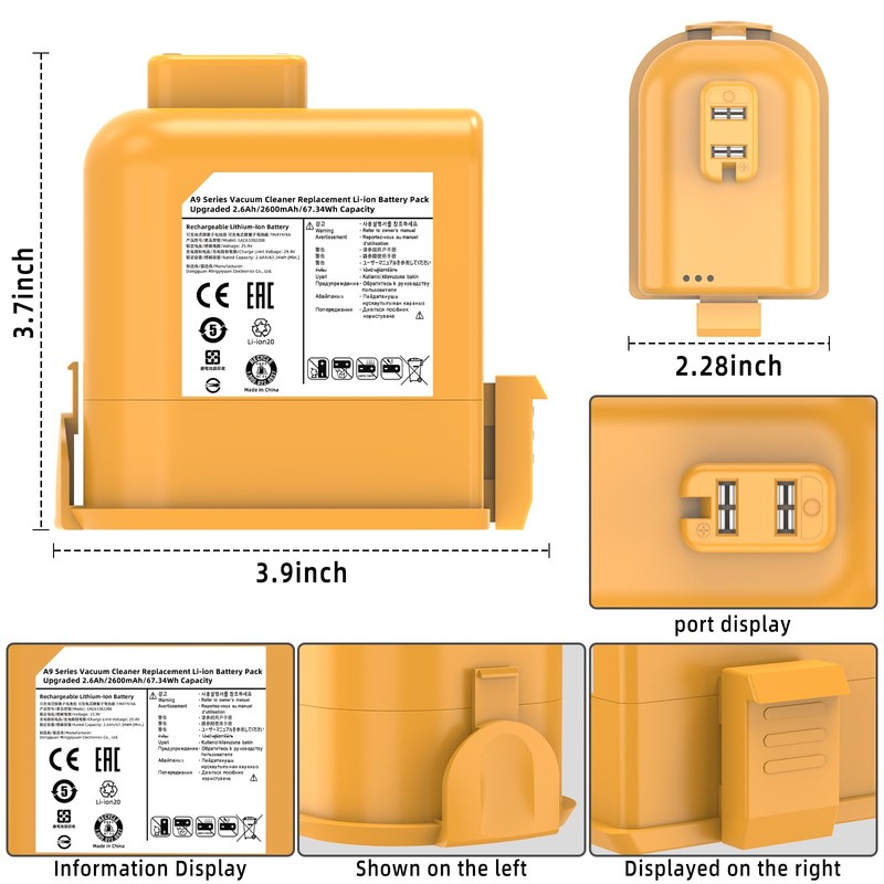 JGTM 25.9V 2600mAh Battery for LG CordZero A9 A9S A9
