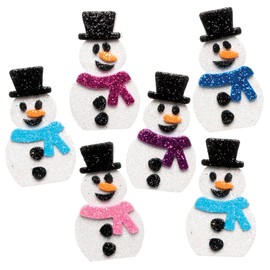 Baker Ross FE950 Snowman Glitter Stickers - Pack of 100, Kids Stickers, Ideal for Children's Arts and Crafts Projects, Great for Card Making and Scrapbooking