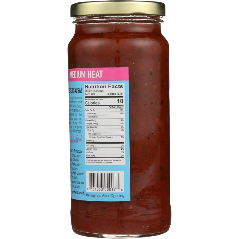 Salsa God Med Fire Roasted Red Salsa, 16 oz