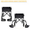 Drive Medical TR39E-SV Lightweight Folding Transport Wheelchair with Swing-Away Footrest,