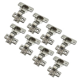 LIKERAINY 95 Degree Half Overlay Face Frame Hinge 35mm for Cabinet Door Compact Short Mini Hinges for Cabinet Cupboard Wardrobe Pack of 8