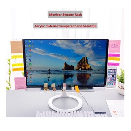 Fannuoncc Computer Monitor Message Board/ Monitors Side Panel/Lower Storage Board /Notes Memo Board Message for Monitors , with Phone Holder , 1Set (Left / Right / Below )