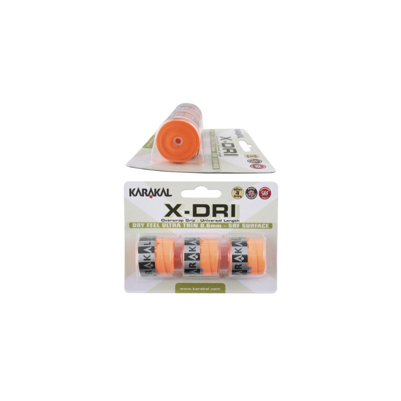 Karakal X-DRI Overgrip - Tennis - Badminton - Squash (Orange)