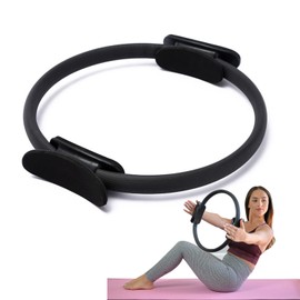 GIOD Anillo de Resistencia de Pilates, Aro de Pilates, Accesorios de Entrenamiento para Pilates, Pilates Ring, Asas de Doble Agarre, Ideal para Yoga, Tonificante, Mejorar de Núcleo (Negro)