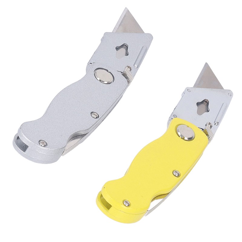 2 Pcs Folding Utility Knife Aluminum Alloy Industrial Grade Outdoor