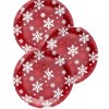 Unique Red Snowflake Holiday Dinnerware Party Bundle large Plates and