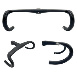 Road Bike Handle, Integrated Stem, 3.1/3.5/3.9 inches (80/90/100 mm), Drop Handle, Road Bike, Aero Handle, Carbon Drop Handle, UD, Frosted 15.0/15.7 inches (380/400/420 mm) (90/380 mm)