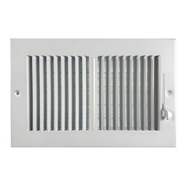 Rocky Mountain Goods 10" x 6" (Duct Opening) Two Way Wall or Ceiling Vent Cover - White - Heavy Duty Steel - Adjustable Airflow Lever - 11.75" x 7.75" Overall Dimensions - Screws Included