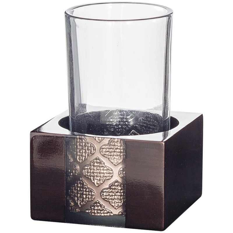 Creative Scents Dahlia Brown Bathroom Accessory Set Complete - Decorative