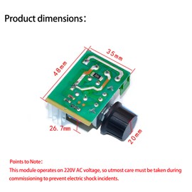 5 Pcs AC 50-220V 2000W 25A Motor Speed Controller SCR High-power Electronic Voltage Regulator Module Motor LED Dimmerswith Speed Control Knob