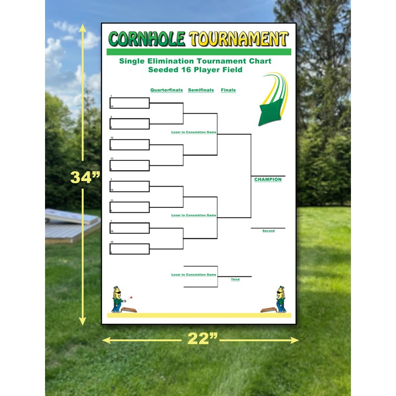 Zieglerworld Cornhole 16 Team or Player Single Elimination Seeded Reusable