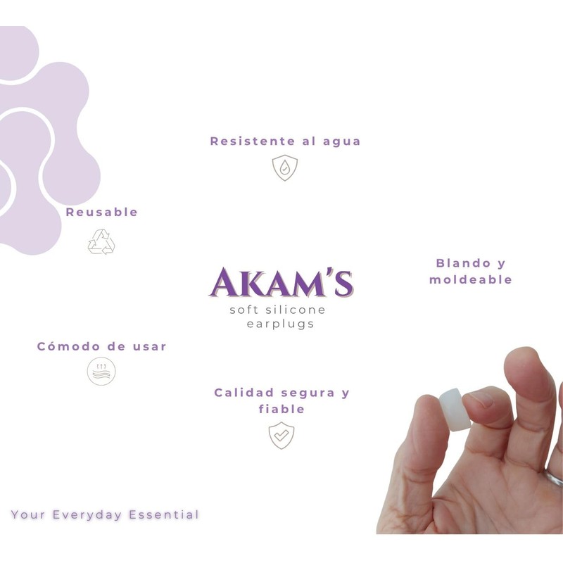 AKAM 32 Tapones de Silicona Premium para Dormir, Nadar y