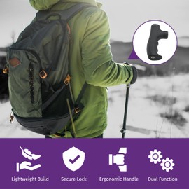 CamDesign Monopod Handle Adapter Walking Stick Cane Monopod Head Attachment Converter Trekking Pole Handle Grip for Hiking Climbing Photography