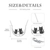 LWXIE Diamond Black Cat Necklace for Women 925 Sterling Silver