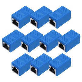 MECCANIXITY 10 Pack RJ45 Ethernet Coupler, Female to Female Cat6 Coupler Ethernet Extension Adapter Network Connector for Cat8/Cat7/Cat6/Cat5e/Cat5,Blue