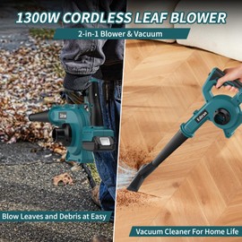 Cordless Leaf Blower for Makita 18V Battery, 6-Speed Brushless Leaf Blower, 2-in-1 Blower and Vacuum Cleaner Lightweight Handheld Blower for Patio,Lawn,Garage,Fallen Leaves Cleaning(No Battery)