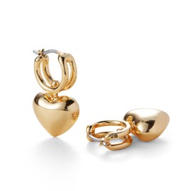 JENNY BIRD Puffy Heart Huggie Earrings | High Polish Gold, Hinged Post | Sleek, Chunky Designer Jewelry for Women