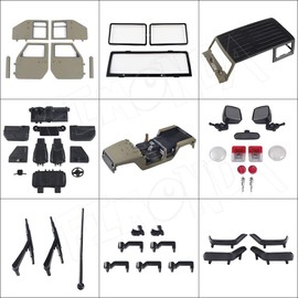 SCX10 Jeep Body,1/10 RC Car Hard Body Shell Kit, Jeep Body Shell, Open Car Shell Kit 313mm Wheelbase for RC Crawler Car Axial SCX10 90046 90047 RGT EX86100(deep Blue)