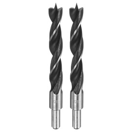 HARFINGTON 2pcs Brad Point Drill Bits 15mm(19/32") Dia Straight Round Shank Drill Metric Brad Point 1.26" Drilling Depth Spiral Twist Drill Bits for Carpenter Woodworking Plastic Rubber