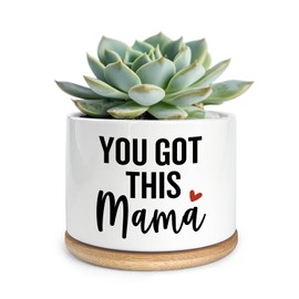 Cgvovgr Funny You Got This Mama Ceramic Succulent Planter Cactus Pots, Office Windowsill Decor Indoor, Succulent Pots for Women Plant Lovers, 3.5 inch (Plant Not Included)