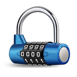 CLKE Combination Lock with 4 Digits, Weatherproof Combination Padlock with Combination Code, Can be Reset Combination Locks, for School, Sports and Sports Department, Tool Box, Fence