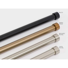 Ivilon Window Curtain Rod End Cap - 1 inch Pole. 120 to 240 Inch. Warm Gold