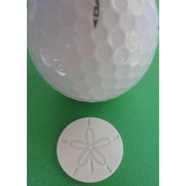 FunMarkers Sand Dollar Golf Ball Marker - Novelty Ball Marker with Magnetic Hat Clip - 1" Premium Quality Unique Golfing Accessory Gift for Men Women
