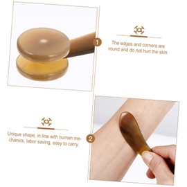 FOMIYES Body Massager Roller Manual Massage Device Ox Horn Wheel Scraping Plate Multi-use for Back Leg Shoulder Hand Neck Face Relaxation