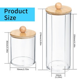 3 Stk Wattestäbchen Behälter, Wattepadspender, Wattepads Aufbewahrungbox, Wattestäbchen Halter mit Bambusdeckel für Wattebällchen Kosmetik Behälter Badezimmer Schminktisch Organizer Zubehör Deko
