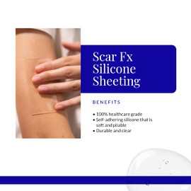 Rejuvaskin Scar Fx Silicone Sheeting - 4 Inch x 8 Inches Silicone Scar Tape for Large Surgical Scars - Silicone Tape for Soften, Flatten, Reduce and Recover Scars - Physician Recommended- 1 Sheet