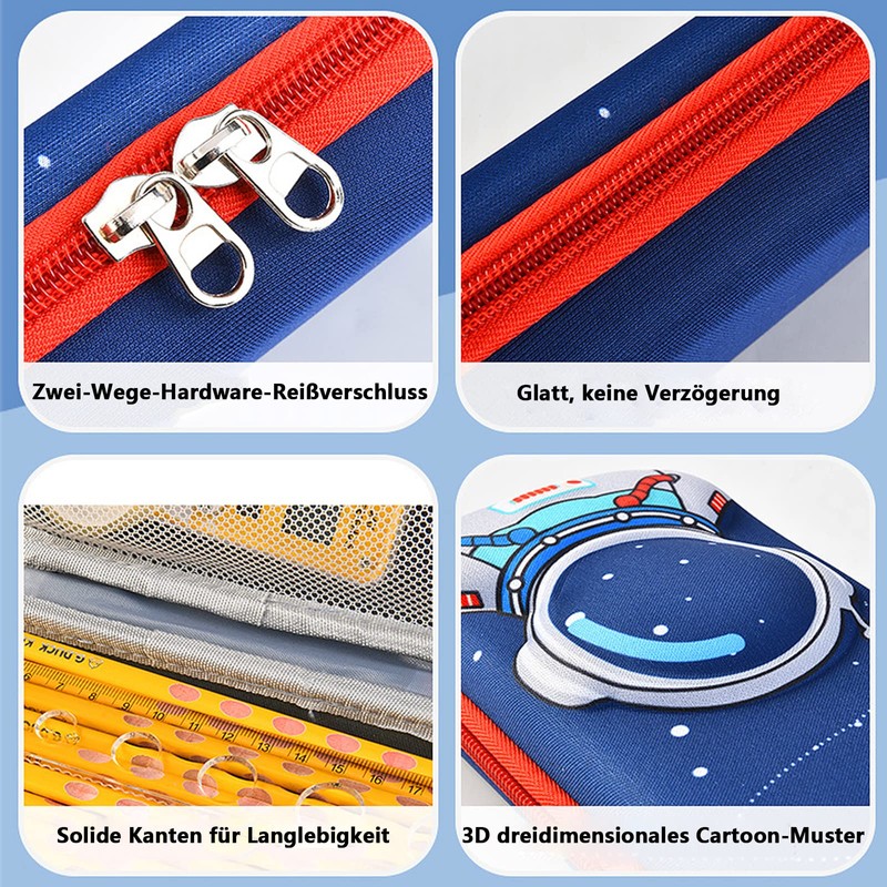 SHULLIN 3D Design Pencil Case Large Capacity Pencil Case Pencil