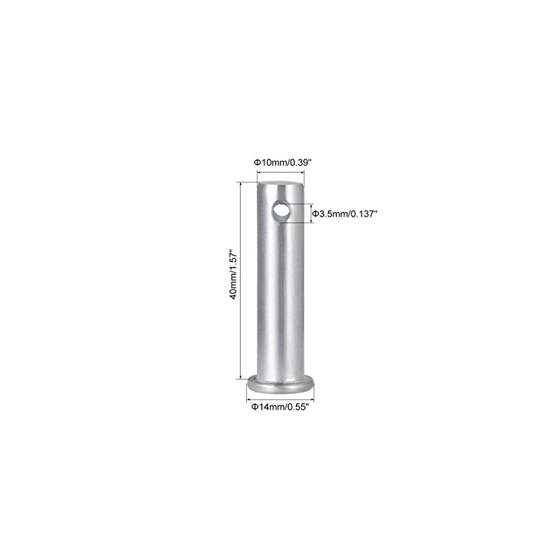 sourcing map Single Hole Fork Bolts 10 mm x 40