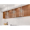 Brushed Nickel Pendant Lights Kitchen Island - Medium Clear Glass
