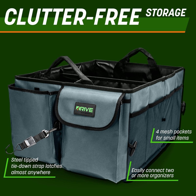 DRIVE - Car Trunk Organizer - Collapsible, Multi-Compartment Automotive SUV