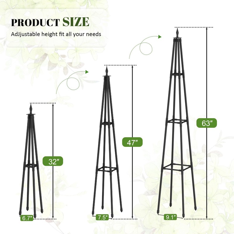 Alisisfores 5.2 FT Obelisk Trellis for Climbing Plants,Garden Trellis with