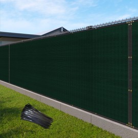 Windscreen4less 5'x38' Privacy Fence Screen Heavy Duty Windscreen Fencing Cover Windblock Mesh Fabric Shade Cloth for Outdoor Garden Yard Pool Deck Dog, Green