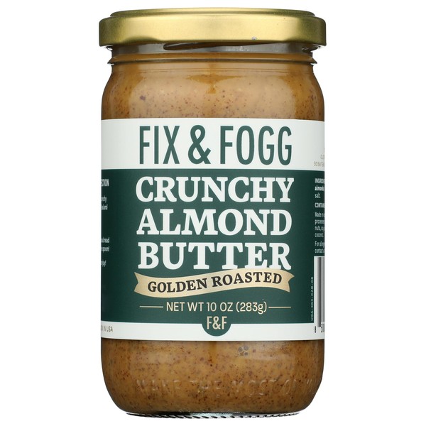 Fix and Fogg Crunchy Almond Butter, 10 Oz