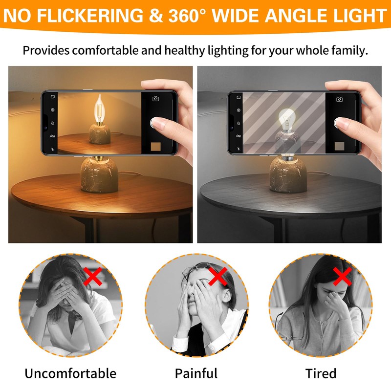IINVGOOD Dimmable LED Candelabra Bulbs 40 Watt Equivalent, 2700K Soft