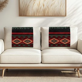 Fuojuvelie Navajo Recliner Headrest Cover Washable Red Sofa Headrest Covers Couch Headrest Covers Furniture Protector for Living Room Home 2 Pcs