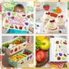 HEYTRCO 500Pcs Glitter Fruit Stickers Roll, 12 Holographic Sparkle Designs