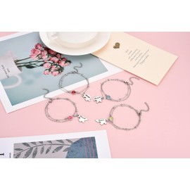 Zysta Friendship Bracelet for 3 Puzzle Heart Bracelet with Engraving "Best Friends Forever" Stainless Steel Rhinestone BFF Bracelet for Sister Gift, Stainless Steel