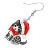 WEVENI Acrylic Christmas Earrings Dangle Cute Cat Jewelry Gifts for