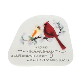 Pavilion - in Loving Memory - 7" Cardinal Memorial Garden Stone Bereavement in Memory Memorial Loss of Loved One Gift Calling Hours Funeral Present