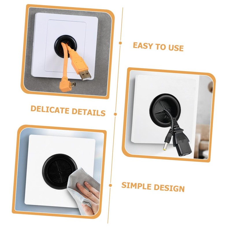 COHEALI 5Pcs Wall Plate with Outlet Hole Cable Pass Through