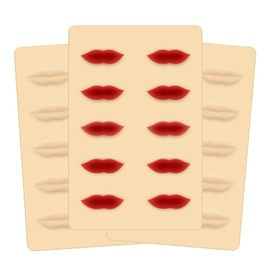 BAMTTOO 3pcs Tattoo Practice Lips Microblading Practice Skin 3D Fake Skin for Lips Permanent Makeup Silicone Tattoo Skin Cosmetic Makeup Lips Training (3pcs 10lips)