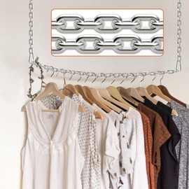 SWTYExt Chain 304 Stainless Steel Chain Heavy Duty Chain 3 MM 1.5 Metre Metal Chains Link Chain with Carabiner Thick Chain for Gate Padlock Outdoor Lifting Hanging Swing Chain Bike Cycle Lock