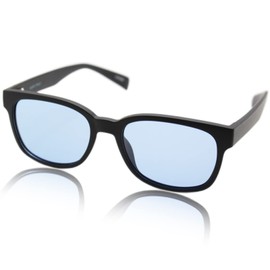 Eight Tokyo LEO-8-5 Men's Sunglasses, Blue Light Reduction, Wellington UV Protection, Sabae Manufacturer Planning, matte black/light blue