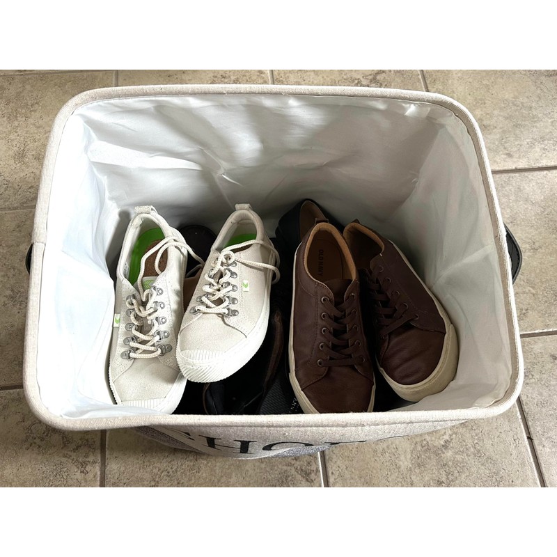 Shoe Storage Bin and Organizer for Hallway, Entryway or Mudroom.