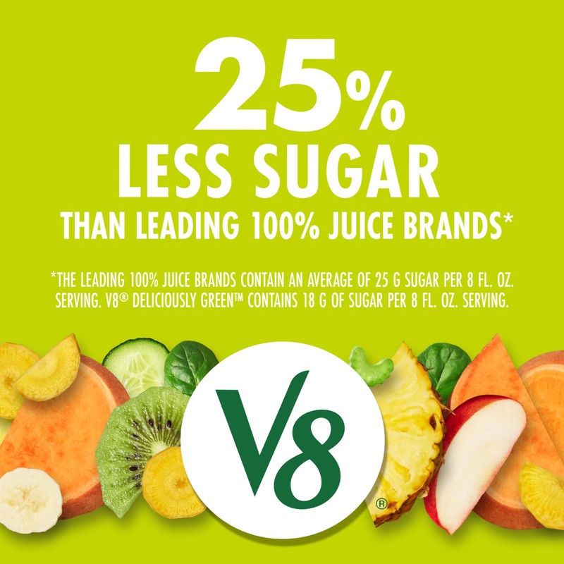 V8 Deliciously Green 100% Fruit and Vegetable Juice, 8 fl